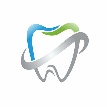 Stylized Tooth Logo for Dental Clinic or Care