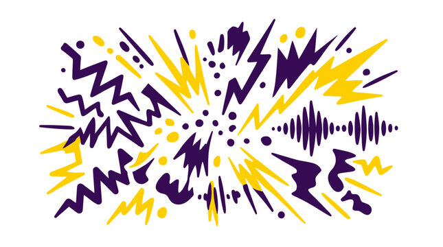 Abstract Sound Waves and Lightning Bolts
