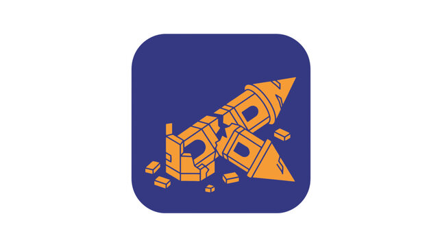 Broken Rocketship Icon Isolated on Transparent Background