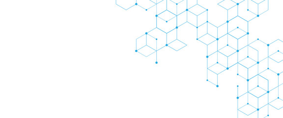 Obraz premium Vector digital science network geometric hexagonal dots and lines elements medical png technology illustration abstract background