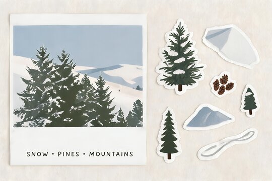 Snow-Covered Pines and Mountain Landscapes: Winter Nature Art Prints