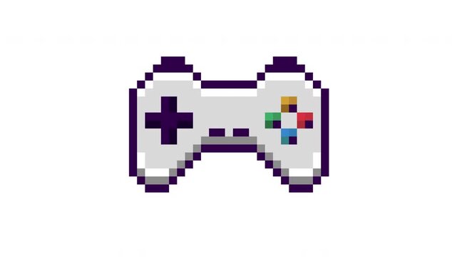 Animated pixel art gamepad with clicking buttons loop background