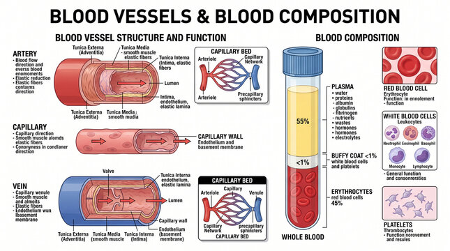 Anatomy of the Circulatory System: Blood Vessels and Blood Composition
