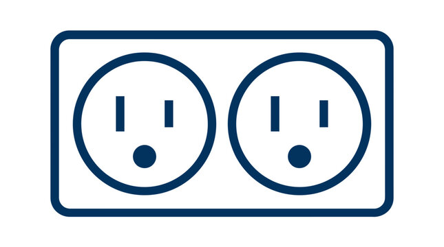 Double Electrical Outlet Icon Isolated on Transparent Background