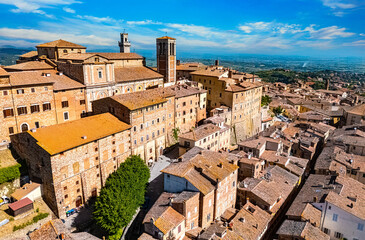 Naklejka premium Aerial view of Montepulciano,Tuscany, Italy
