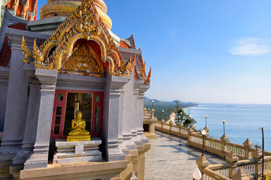 Gold buddha at Wat Tang Sai temple by Baan Krood beach