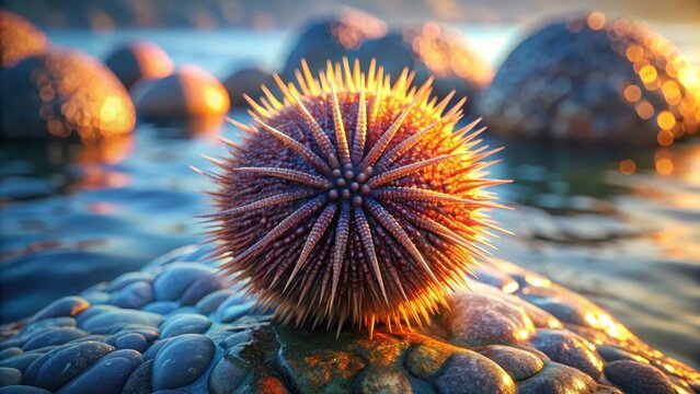 Sea urchin on a stone