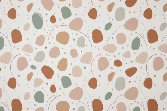 Seamless abstract terrazzo pattern with organic shapes