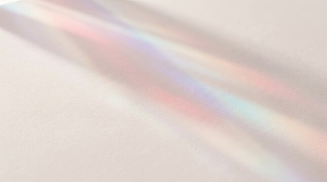 Abstract Rainbow Light Refraction on Textured White Background - Soft Colorful Overlay and Shadow Effect