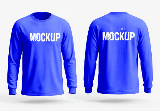 Blue Crew Neck Sweatshirt Mockup