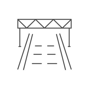 Racing start line outline icon