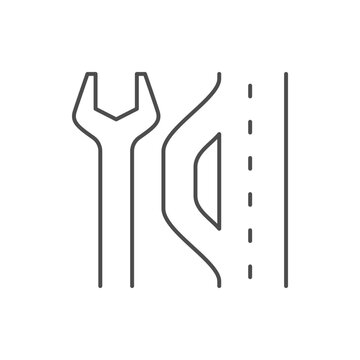 Racing service line outline icon