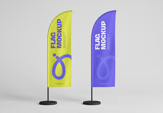 Advertising Convex Flag Mockup