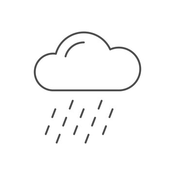 Rainy weather line outline icon