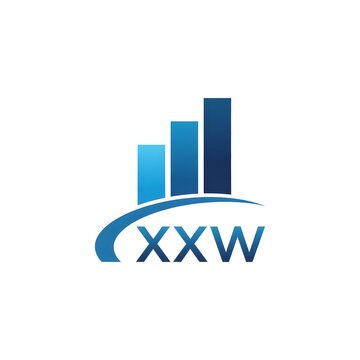 Modern abstract blue bar graph logo design on white background