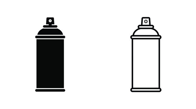 Two spray paint can icons in silhouette