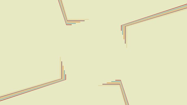 perfect geometrical vintage 70s 80s animation of drawing retro lines in 90 angle. Optical illusion effect