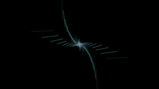 Abstract Glowing Green Digital Wave Animation