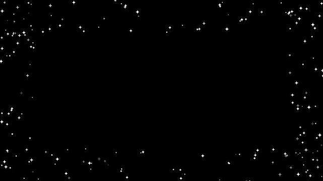 Starry Night Sky with Twinkling Stars on Black Background