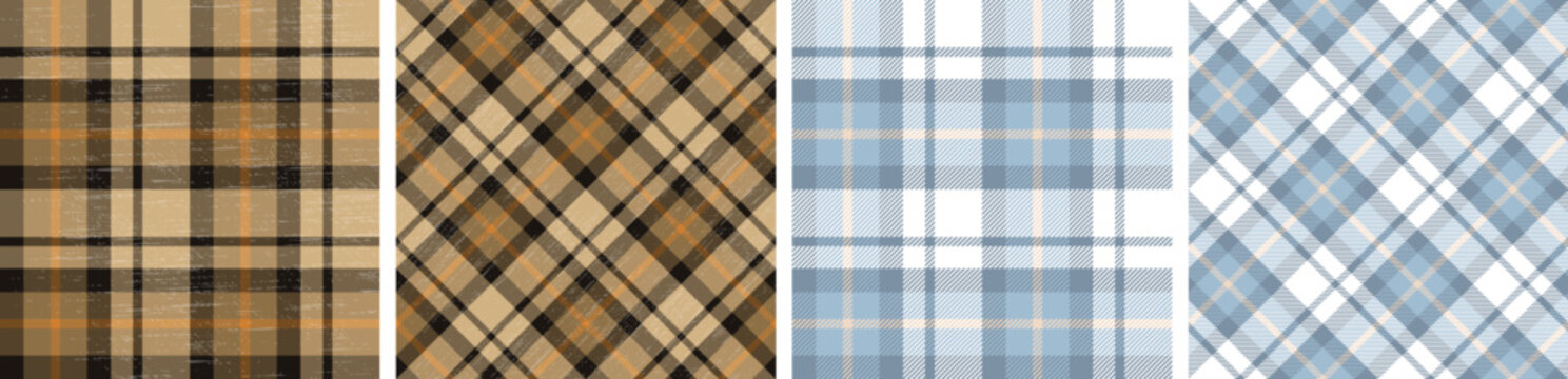 
Seamless Vintage Grunge Checkered plaid pattern tartan for dress flannel skirt, tablecloth other modern and fashion print.
