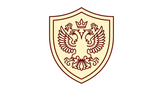 Double Headed Eagle Crest Isolated on White Background