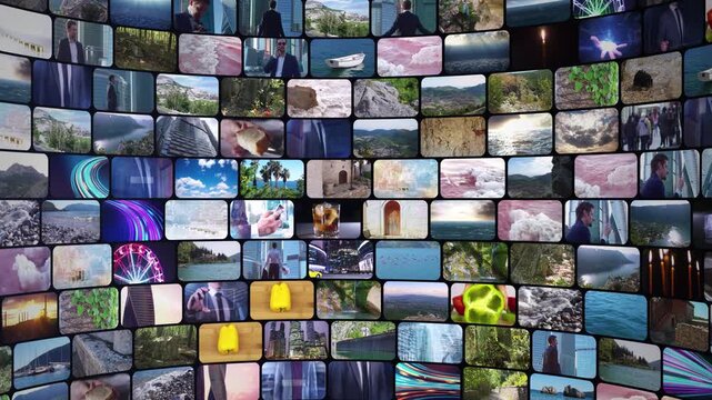 Media walls displaying mixed content
