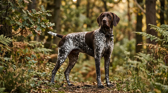 Elegant German Wirehaired Pointer in Forest Setting