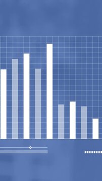 Animation of graph processing data on blue background