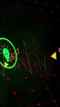 The video is a digitally generated animation of a camera and bub icons over a black background