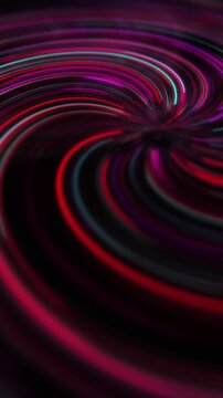 Animation of colorful light trails on black background