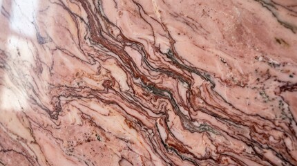 Obraz premium Abstract pink marble texture with natural veins, close-up