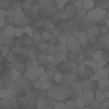 Seamless repeating texture pattern featuring grey cobblestone blocks in a stone pavement design suitable for architectural and interior graphic backgrounds