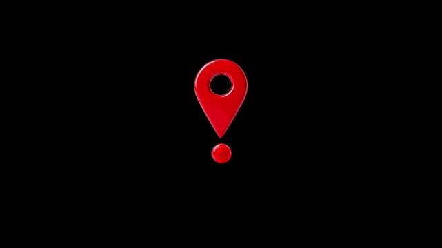 Red Map Location Pin Pointer Wiggling Animated Overlay Vector
