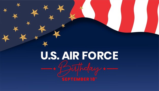 Vector background illustration commemorating the U.S. Air Force anniversary on September 18.