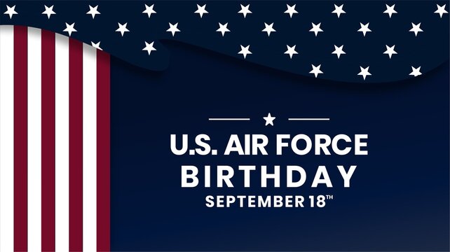 Vector background illustration commemorating the U.S. Air Force anniversary on September 18.