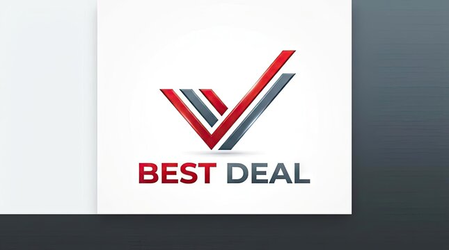 Abstract Best Deal checkmark logo design.
