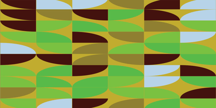 Abstract retro geometric pattern background with colorful quarter circles