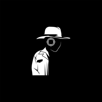 The Blind Spot logo design, icon. This logo is suitable for mystery novels, detective games, or brands that prioritize confidentiality.