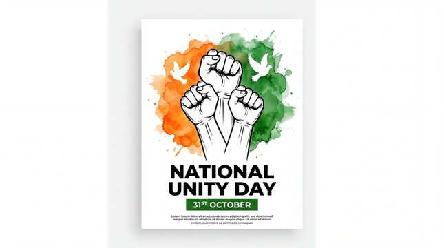 Sardar Vallabhbhai Patel, National Unity Day, India Tricolor Vector Design