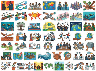 Naklejka premium Empowering the Global South: Sustainable Partnerships & Technical Innovation