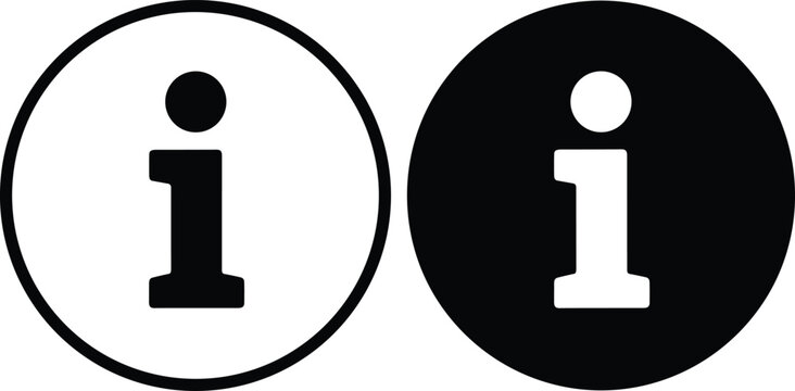 Information Symbols in Black and White Circles