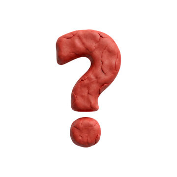 plasticine interrogation point - 3d playdough symbol - Suitable for modelling, stop-Motion Animation or sculpting related subjects