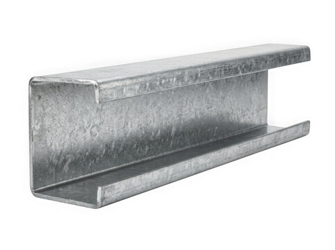 metal steel c channel beam profile construction material isolated on transparent background