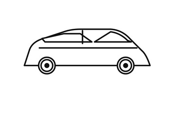 Naklejka premium Clean sedan car icon isolated on white background flat vector illustration