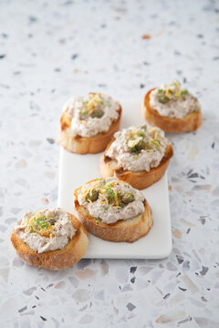 Homemade fish pate with capers