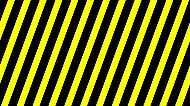 Black and yellow warning diagonal lines loop background 4K.