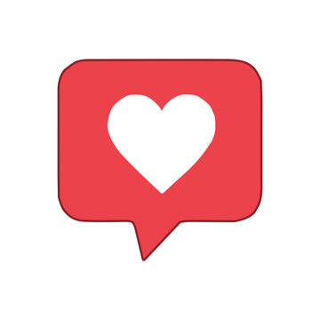 Social Media Heart Notification Bubble Vector Icon