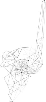 netzwerk punkte kreise verbindung technik industrie linien hintergrund wei&szlig; hochformat