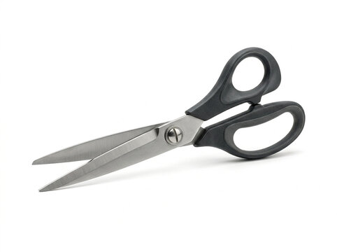 Sharp Metal Scissors on White Background