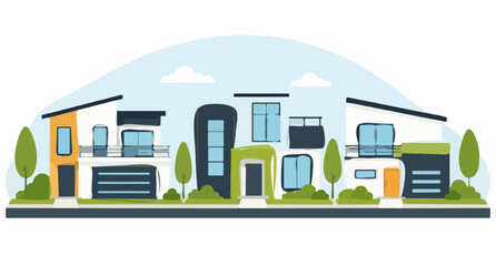 Obraz premium Modern houses property listing illustration for buyers